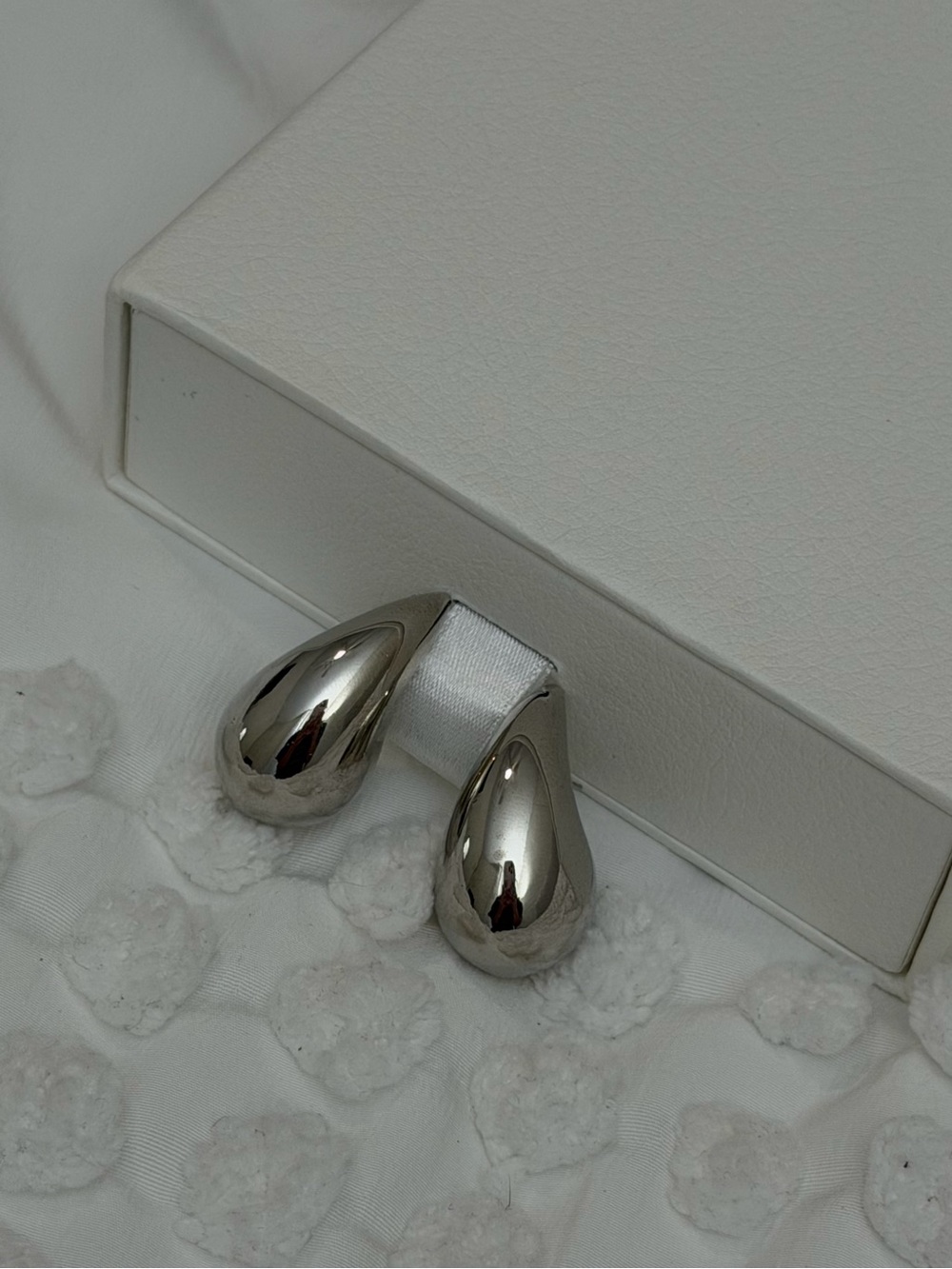 Silver Crescent Teardrop Earrings Festival Summer Trendy - Picture 4 of 6